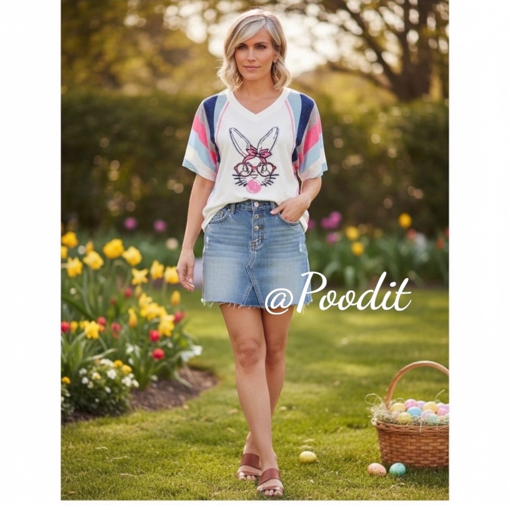 High low loose fit bubblegum bunny tee S M L XL